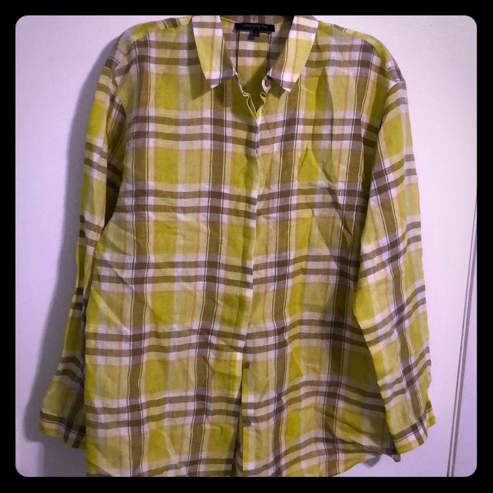 Lafayette 148 LS Linen Blouse - L